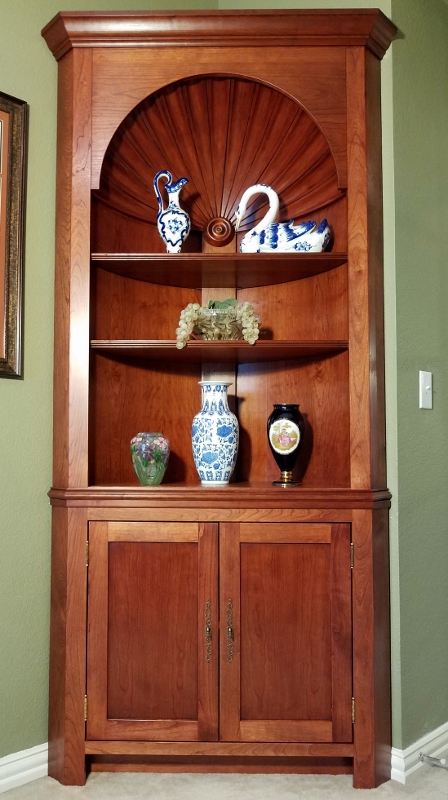 arch top corner cabinet